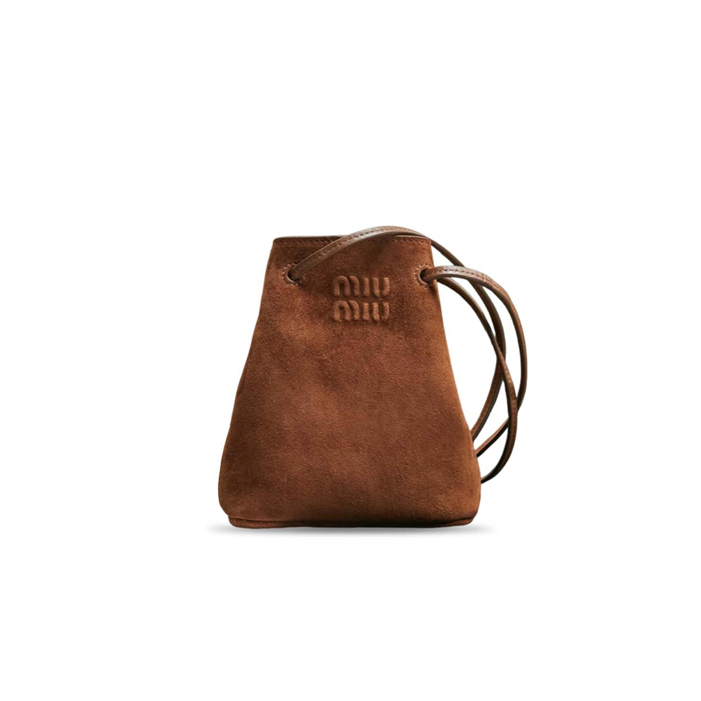 MIU MIU SUEDE POUCH SHOULDER BAG 5NF460 (17*14*6cm)